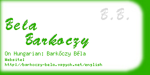 bela barkoczy business card